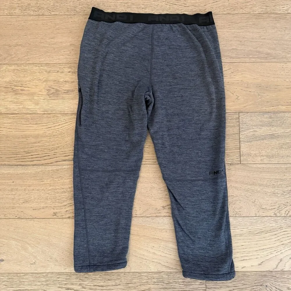 AND1 Sweatpants Joggers Mens XL Pants Lounge Gray Athletic Drawstring